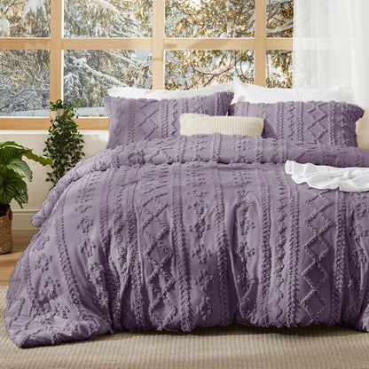 Boho Quilted 3-Piece Bedding Set with Pillow Shams